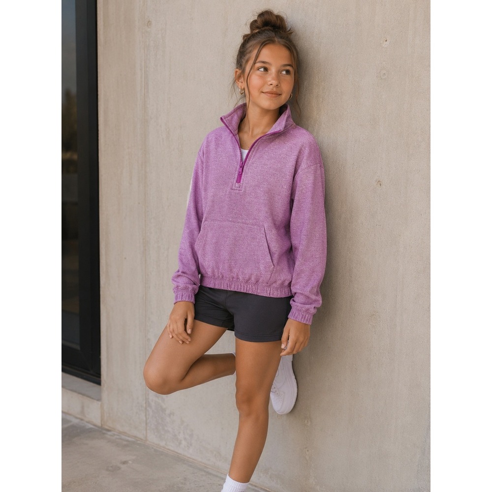 all in motion Heathered Rose‎ Pink Quarter-Zip Pullover